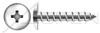 #4 X 1/2" Self-Tapping Sheet Metal Screws, Type "A", Truss Phillips Drive, AISI 316 Stainless Steel
