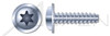 M2.5 X 8mm Thread-Rolling Screws for Plastics, Pan Flange Head with 6Lobe Torx(r) Drive, Zinc Plated Steel