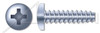 M3.5 X 12mm Thread-Rolling Screws for Plastics, Pan Head with Phillips Drive, Zinc Plated Steel