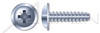 M3 X 8mm Thread-Rolling Screws for Plastics, Pan Flange Head with Pozi Drive, Zinc Plated Steel