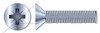 M8-1.25 X 40mm Flat Head Machine Screws with Pozi Drive, Zinc Plated Steel, DIN 965 / ISO 7046
