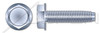 M8-1.25 X 60mm Thread-Rolling Screws for Metals, Indented Hex Washer Head, Zinc Plated Steel, DIN 7500 Type D