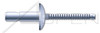 1/4" X 0.080"-0.375" Structural Rivets, Protruding Head, Steel, Zinc Plated