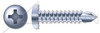 #10-16 X 5/8" Self-Drilling Screws, Pan Phillips Drive, Serrated, Steel, Zinc Plated and Baked
