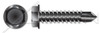 #10-16 X 1-1/4" Sheet Metal Self Tapping Screws with Drill Point, Indented Hex Washer Head, Steel, Black Zinc and Baked