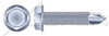 1/4"-20 X 2" Sheet Metal Self Tapping Screws with Drill Point, Indented Hex Washer Head, #2 or #3 Self-Drilling Point, Machine Screw Threading, Steel, Zinc Plated and Baked