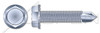1/4"-20 X 1-1/2" Sheet Metal Self Tapping Screws with Drill Point, Indented Hex Washer Head with Locking Serrations, A/F=7/16", Machine Screw Threading, Steel, Zinc Plated and Baked