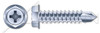 #12-14 X 1" Self-Drilling Screws, Hex Indented Washer Phillips Drive, Steel, Zinc Plated