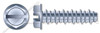 #10-16 X 3/4" Hi-Lo Self-Tapping Sheet Metal Screws, Hex Indented Washer, Slotted, Full Thread, Steel, Zinc Plated