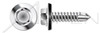 #12-24 X 1-1/4" (#5 pt) Self Tapping Sheet Metal Screws with Drill Point, Indented Hex Washer Head with Sealing Washer, Corrosion Resistant Coating, Made in U.S.A., DFARS