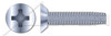 #2-56 X 1/4" Type F Thread Cutting Screws, Flat Undercut Countersunk Head with Phillips Drive, Zinc Plated Steel