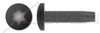 1/4"-20 X 2-1/2" Type F Thread Cutting Screws, Pan Head with 6Lobe Torx(r) Drive, Steel, Black Phosphate and Oil