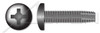 #4-40 X 1/4" Type F Thread Cutting Screws, Pan Head with Phillips Drive, Steel, Black Zinc and Baked