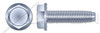 3/8"-16 X 1-1/4" Hex Indented Washer Head Trilobe Thread Rolling Screws for Metals with Locking Serrations, Steel, Zinc Plated and Waxed