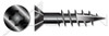 #6-13 X 3/4" Wood Screws, Flat Phillips Drive, Type 17 Point, Nibs Under Head, Deep Thread, Steel, Black Oxide