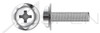 #10-32 X 3/4" SEMS Machine Screws with 410 Stainless Steel Square Cone Washer, Pan Head with Phillips Drive, 18-8 Stainless Steel
