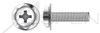 #2-56 X 1/4" SEMS Machine Screws with 410 Stainless Steel Square Cone Washer, Pan Head with Phillips Drive, 18-8 Stainless Steel