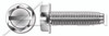 #8-32 X 5/8" Hex Indented Washer Head Trilobe Thread Rolling Screws for Metals with Slot Drive, 410 Stainless Steel, Passivated and Waxed