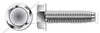 #10-32 X 1" Hex Indented Washer Head Trilobe Thread Rolling Screws for Metals Drive, 18-8 Stainless Steel, Passivated and Waxed