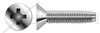 #8-32 X 1-1/4" Flat Head Trilobe Thread Rolling Screws for Metals with Phillips Drive, 18-8 Stainless Steel, Passivated and Waxed