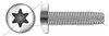 #10-24 X 1" Type F Thread Cutting Screws, Pan Head with 6Lobe Torx(r) Drive, Stainless Steel 18-8