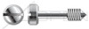1/4"-20 X 2" Captive Panel Screws, Style 1, Knurled Head, Slotted Drive, Cone Point, Stainless Steel
