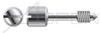1/4"-20 X 13/16" Captive Panel Screws, Style 2, Knurled High Head, Chamfered Shoulder, Slotted Drive, Long Dog Cone Point, Stainless Steel