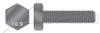 M14-2.0 X 90mm Hex Cap Screws, Fully Threaded, DIN 933 / ISO 4017, Class 10.9 Steel, Plain