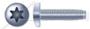 M2-0.4 X 10mm Thread-Rolling Screws for Metals, Pan Head with 6Lobe Torx(r) Drive, Zinc Plated Steel, DIN 7500 Type CE