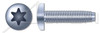 M2-0.4 X 6mm Thread-Rolling Screws for Metals, Pan Head with 6Lobe Torx(r) Drive, Zinc Plated Steel, DIN 7500 Type CE