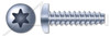 #0-40 X 3/8" Pan Head Trilobe 48-2 Thread Rolling Screws for Plastics with 6Lobe Torx(r) Drive, Steel, Zinc Plated and Waxed