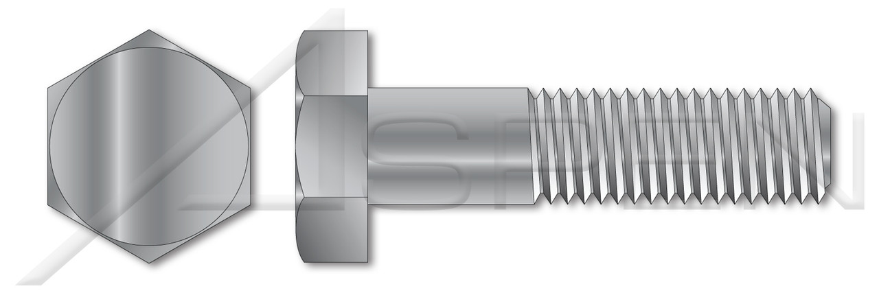 7/8"-9 X 6-1/2" Machine Bolts with Hex Head, Partially Threaded, A307 Steel, Hot Dip Galvanized