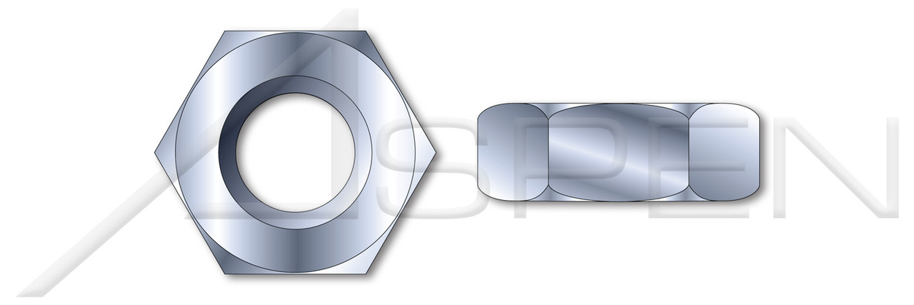 #1-72 Hex Machine Screw Nuts, Zinc Plated Steel