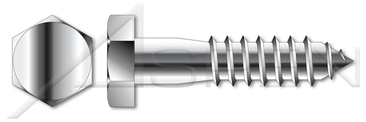 1/2" X 9" Lag Screws, Hex Head, 316 Stainless Steel