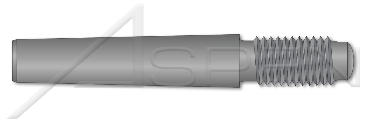 M12 X 75mm DIN 7977 / ISO 8737, Metric, Externally Threaded Tapered Pin, AISI 12L13 Steel