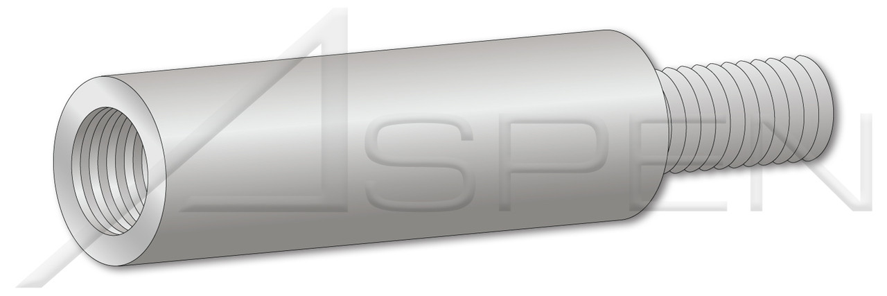 #4-40 X 1" Round Male-Female Standoffs,  1/4" Diameter, Aluminum