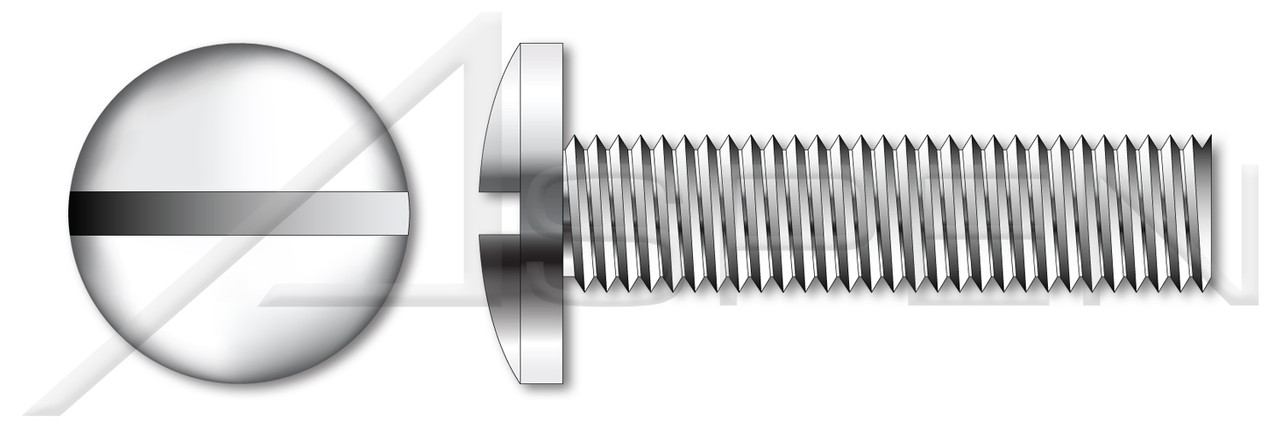 #2-56 X 3/8" Fully Threaded Machine Screws, Binding Undercut Slot Drive, Stainless Steel
