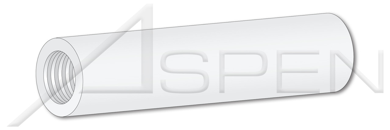 #4-40 X 3/8" Round Female Standoffs, 3/16" Diameter, Type 6/6 Nylon