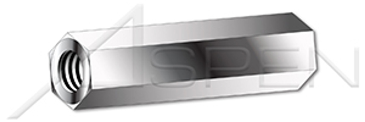 #4-40 X 1" Hex Female Standoffs, 1/4" Across Flats, Brass, Zinc Plated #4-40 X 1" Hex Female Standoffs, 1/4" Across Flats, Brass, Zinc Plated