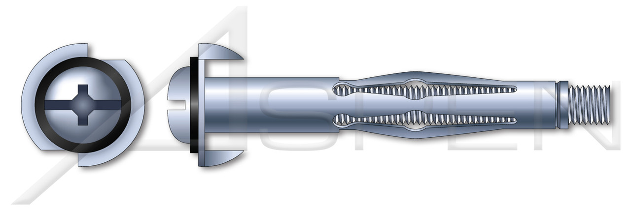1/8" Expandable Metal Hollow Wall Anchors, Extra Long
