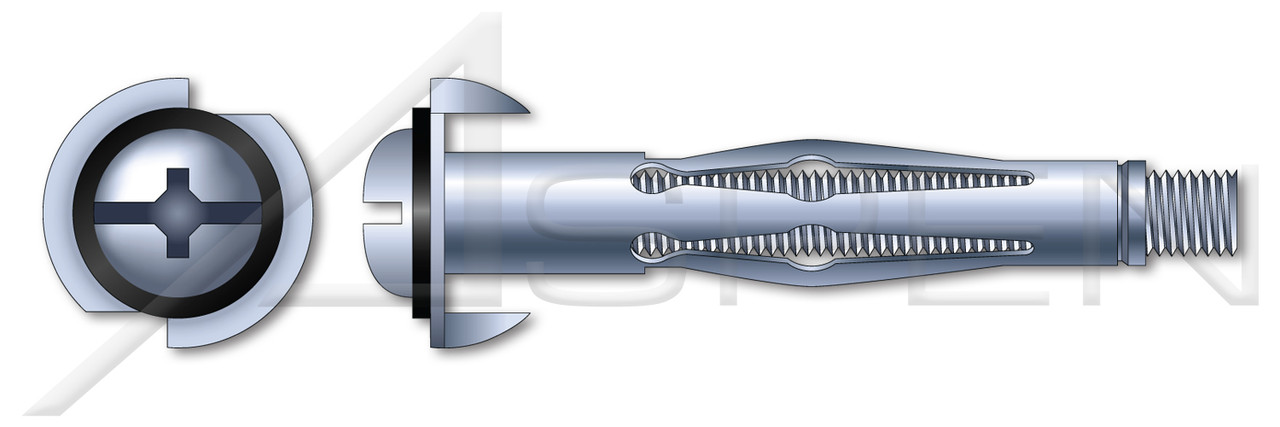 1/8" X 2-3/4", Hole Dia.=5/16" Expandable Metal Hollow Wall Anchors, Long