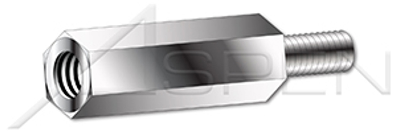#8-32 X 1" Hex Male-Female Standoffs, 1/4" Across Flats, Stainless Steel
