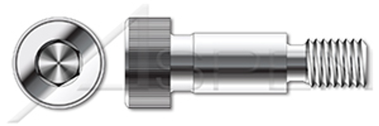 #10-32 X 5/8" Shoulder Screws, Hex Socket Drive, Stainless Steel