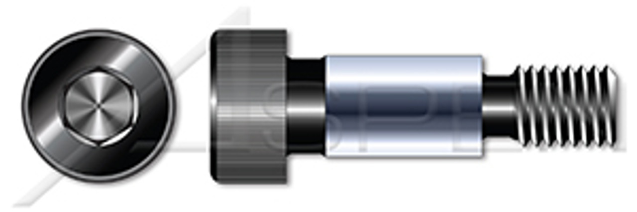 3/8"-16 X 1" Shoulder Screws, Hex Socket Drive, Alloy Steel, Black Oxide, Holo-Krome