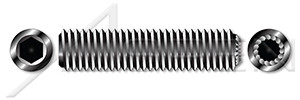 #10-24 X 1/4" Knurled Cup Point Socket Set Screws, Hex Drive, UNC Coarse Threading, Alloy Steel, Black Oxide, Holo-Krome