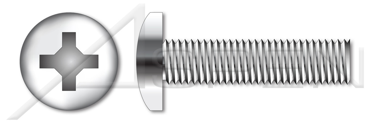 M8-1.25 X 45mm Fully Threaded Pan Head Machine Screws with Phillips Drive, Stainless Steel A2, DIN 7985A / ISO 7045