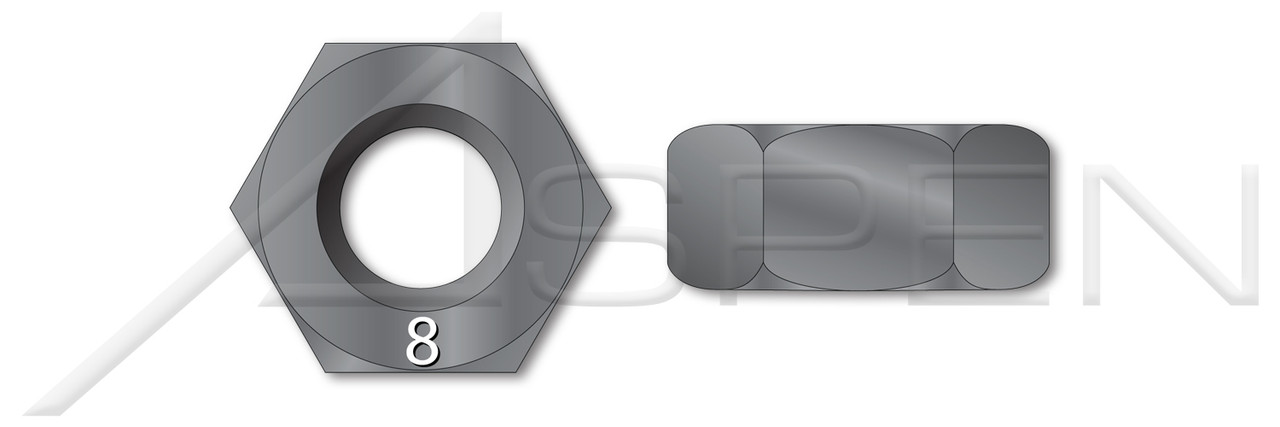 M20-1.0 DIN 934 / ISO 4032, Metric, Hex Finished Nuts, Class 8 Steel, Plain