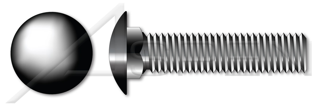 1/2"-13 X 1-1/2" Carriage Bolts, Round Head, Square Neck, Full Thread, A307 Steel, Black Oxide