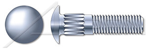 5/16"-18 X 1-1/2" Carriage Bolts, Round Head, Ribbed Neck, Part Thread, A307 Steel, Zinc