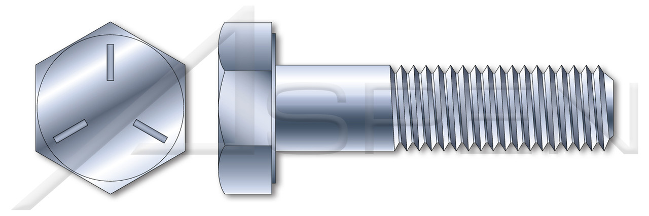 1/2"-13 X 9-1/2" Hex Head Cap Screws Bolts, UNC Coarse Thread, Grade 5 Steel, Zinc, Made in U.S.A.